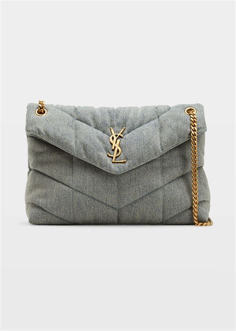 ysl denim purse|YSL denim puffer.